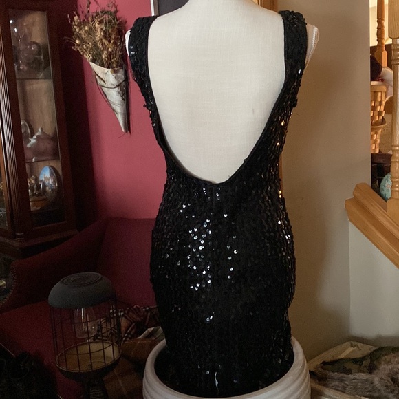Women’s Little BLACK Dress, Fredricks of Hollywood Sequined SEXY🔥SHAPELY size M - Picture 3 of 16